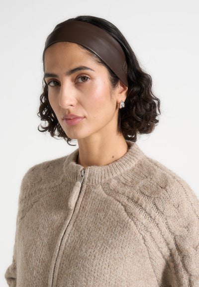 lilou-leather-eiffel-headband-brown