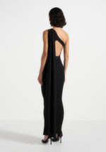 laya-asymmetric-knit-midaxi-dress-with-scarf-black