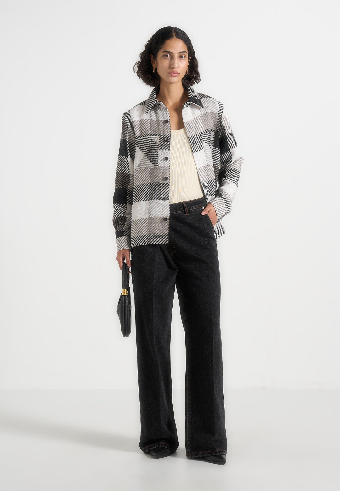 rune-unisex-check-overshirt-black 