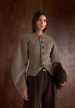 Aya - Wool Hourglass Jacket - Taupe