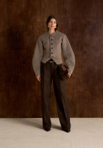 Aya - Wool Hourglass Jacket - Taupe