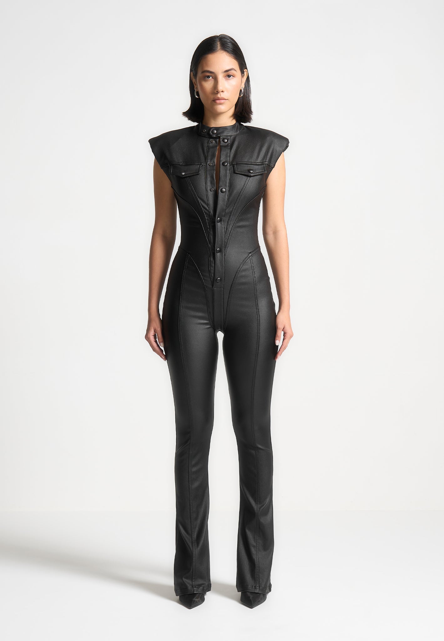 wax-coated-denim-jumpsuit-black