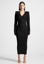 wide-shoulder-knitted-midaxi-dress-black