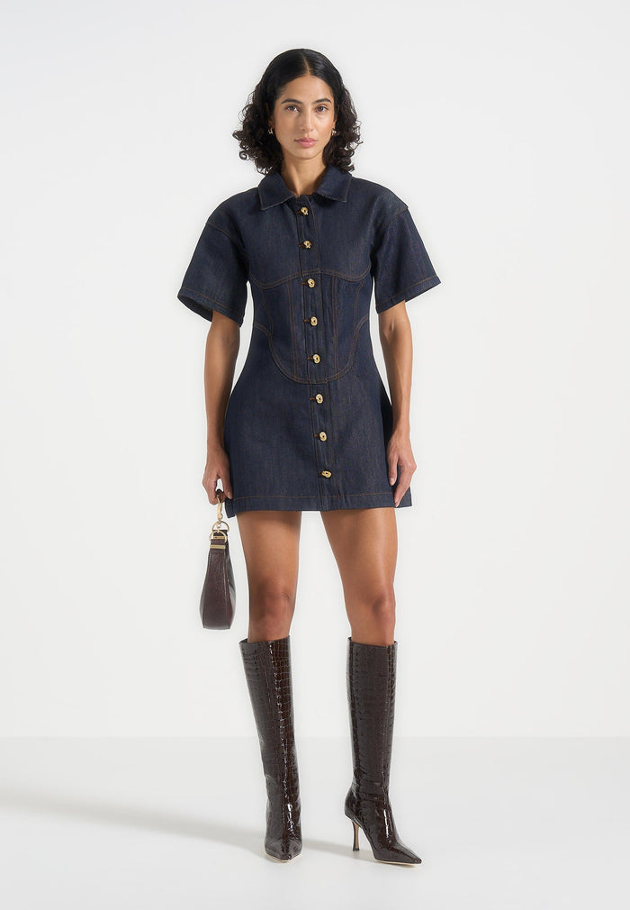 mathilde-corset-contrast-stitch-denim-dress-indigo