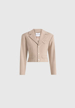 Prisca - Tailored Cropped Blazer - Beige
