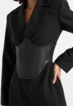 Lacey - Tailored Blazer Dress With Reversible Corset - Black