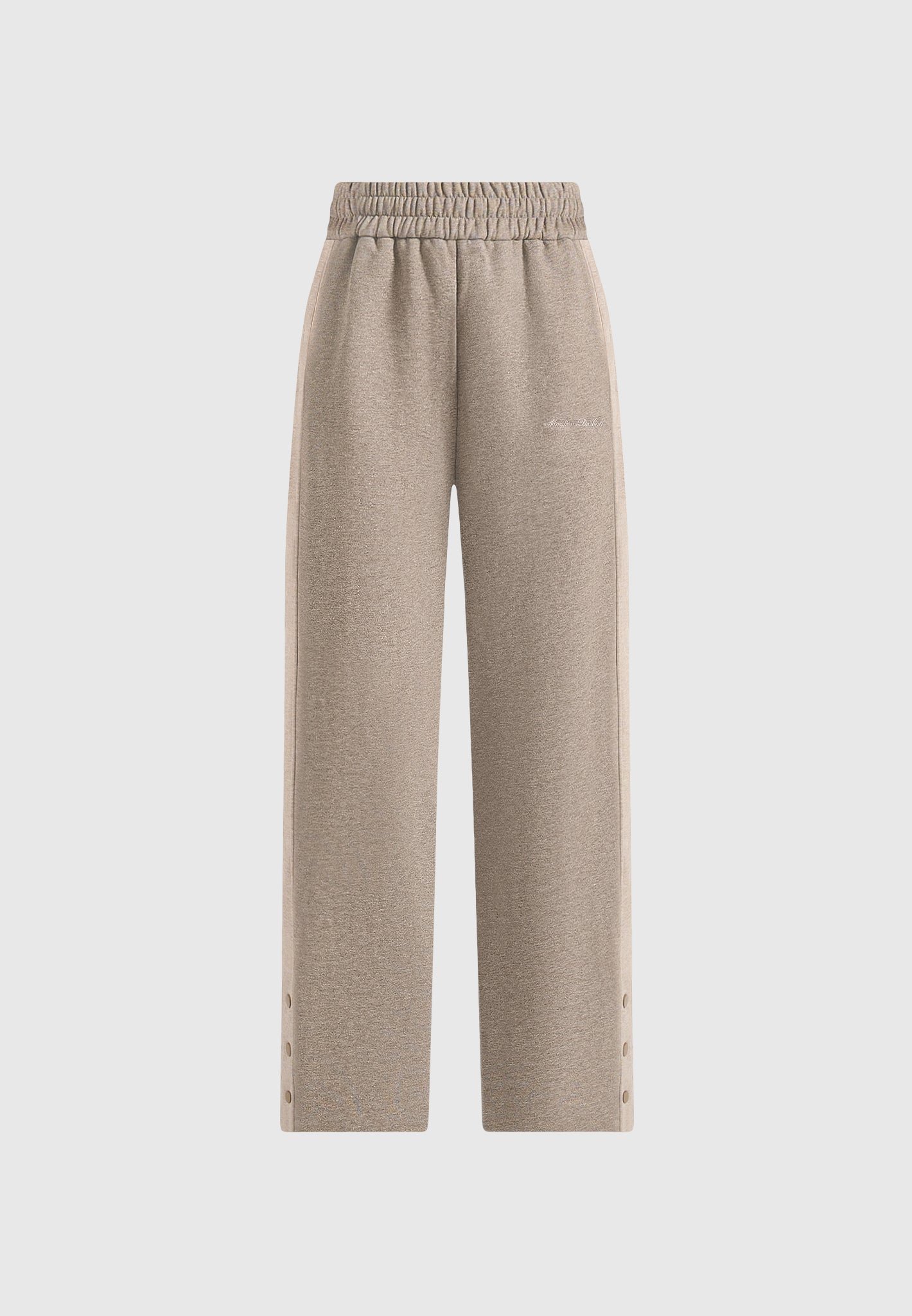 Caya - Two Tone Wide Leg Popper Joggers - Taupe