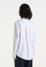 Carter - Unisex Oversized Satin Shirt - White
