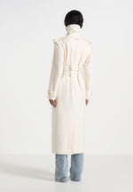 Esther - Trench Coat With Double Belt - White