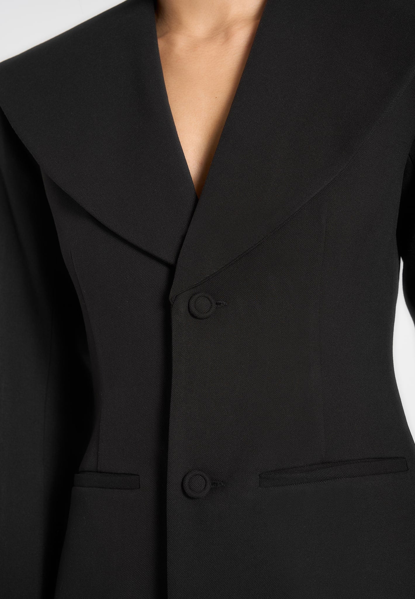 Emy - Shawl Hourglass Blazer - Black