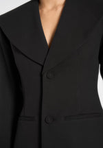 Emy - Shawl Hourglass Blazer - Black