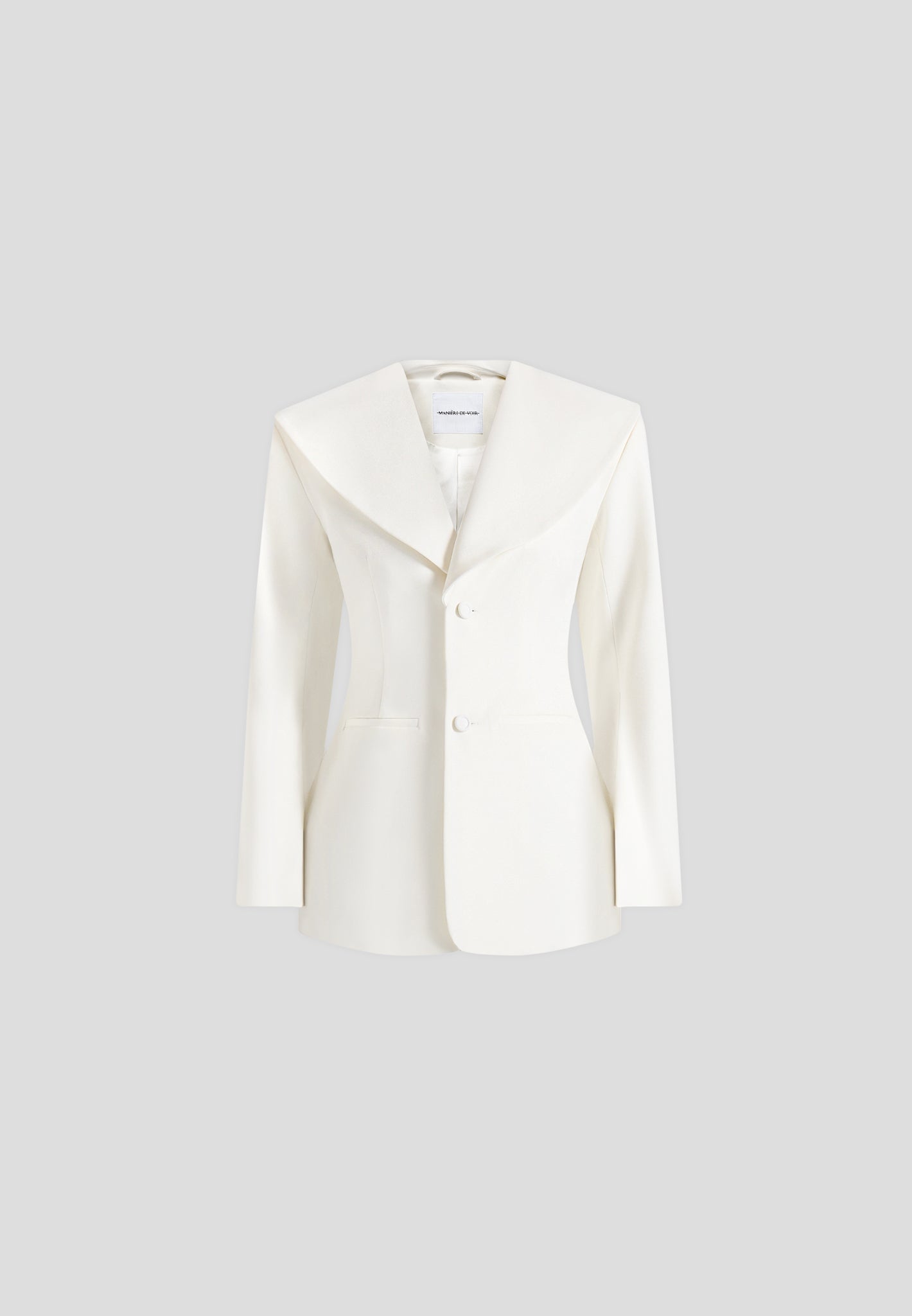 Emy - Shawl Hourglass Blazer - White