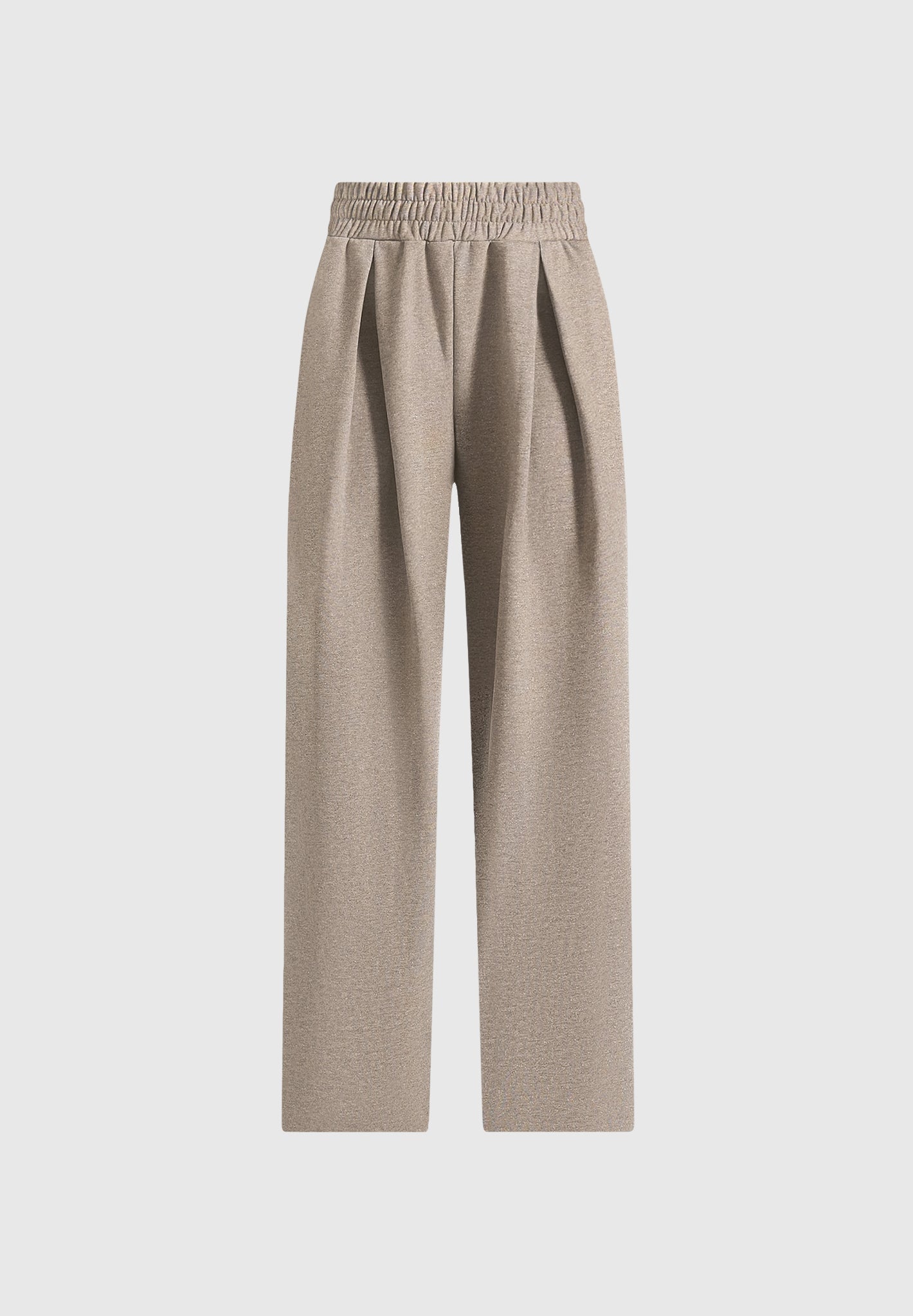 Fanny - Straight Leg Box Pleat Joggers - Taupe