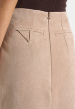 Celie - Suede Maxi Skirt - Beige