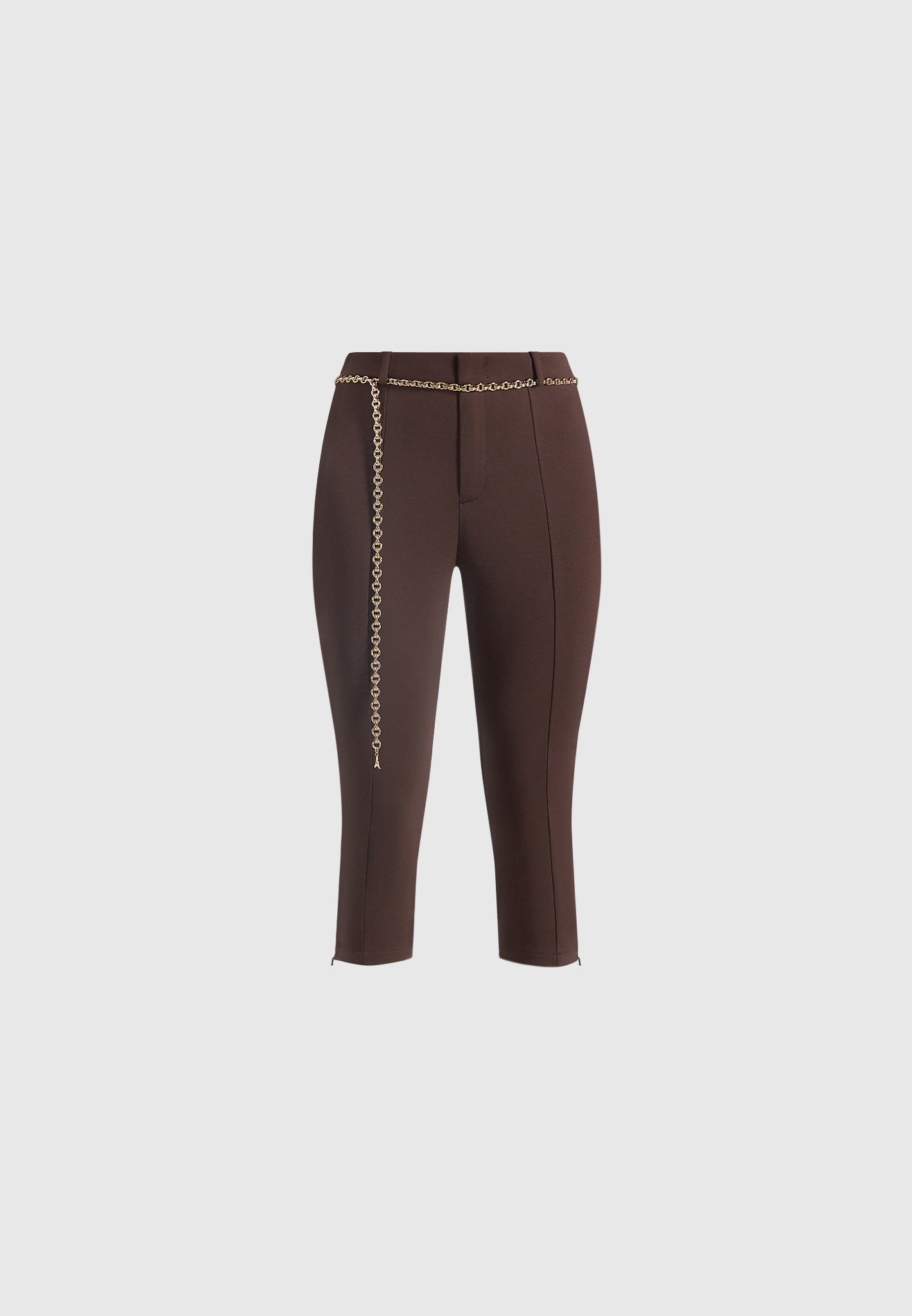 Una - Capri Leggings With Chain - Brown