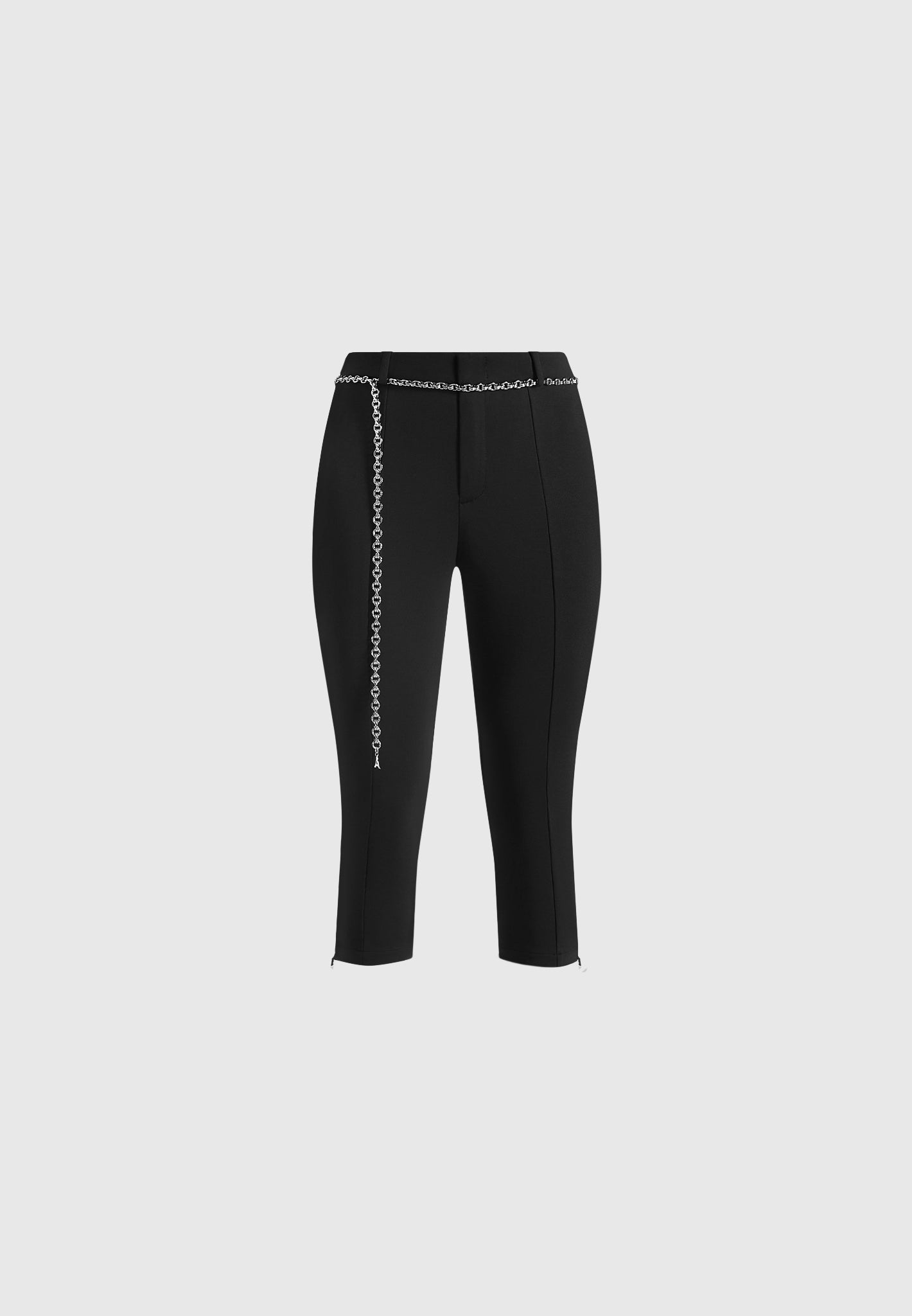 Una - Capri Leggings With Chain - Black