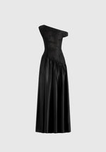 Alanna - Off Shoulder Fit and Flare Maxi Dress - Black