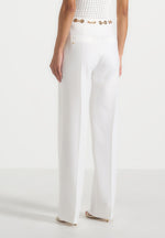Perrine - Hardware Detail Belted Pants - White