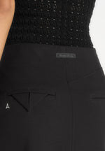 Regine - Tailored Box Pleat Maxi Skirt - Black