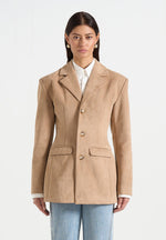 claire-suede-wide-shoulder-cinch-waist-blazer-beige