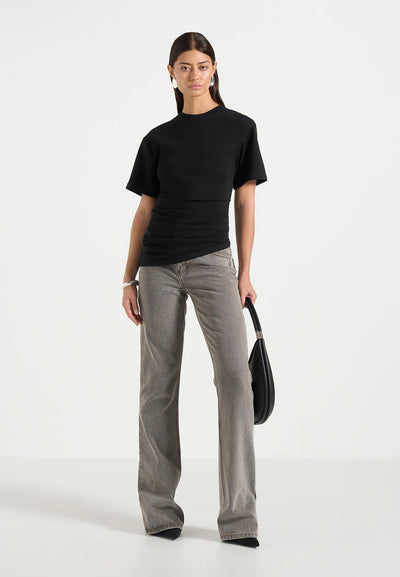 pauline-ruched-asymmetric-cotton-t-shirt-black