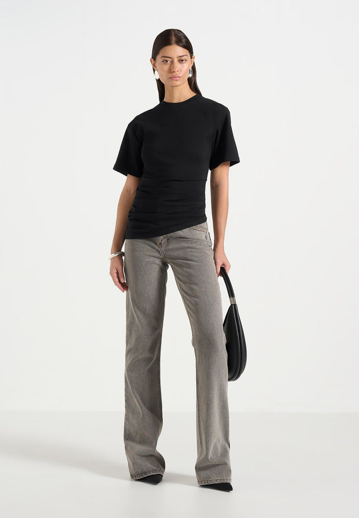 pauline-ruched-asymmetric-cotton-t-shirt-black