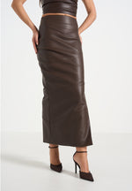daisy-leather-midaxi-skirt-brown