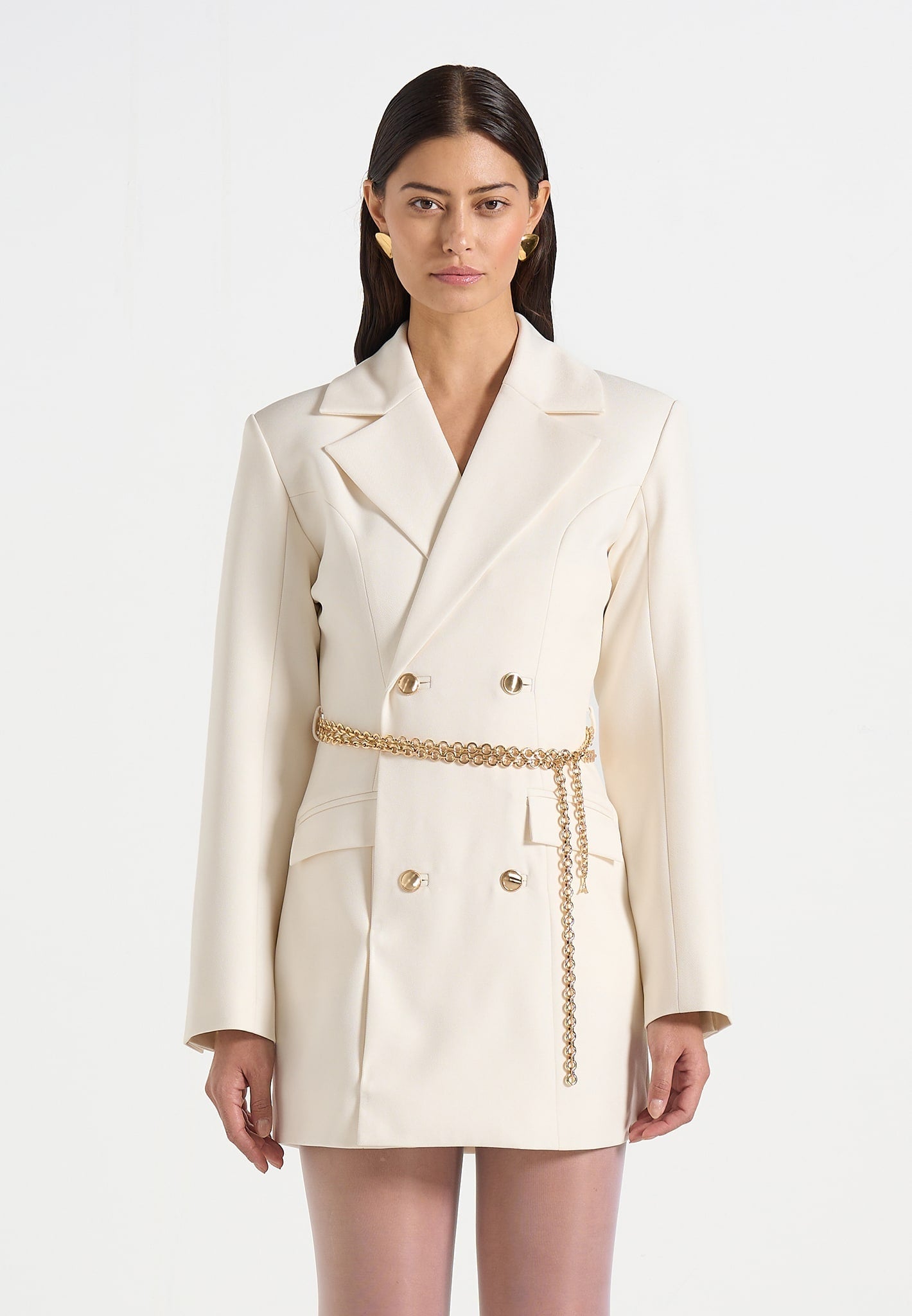 zara-double-breasted-blazer-dress-with-chain-off-white