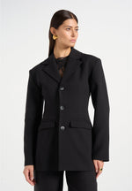 claire-wide-shoulder-cinch-waist-blazer-black