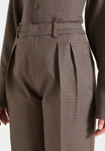 julie-houndstooth-twin-pleat-trousers-brown