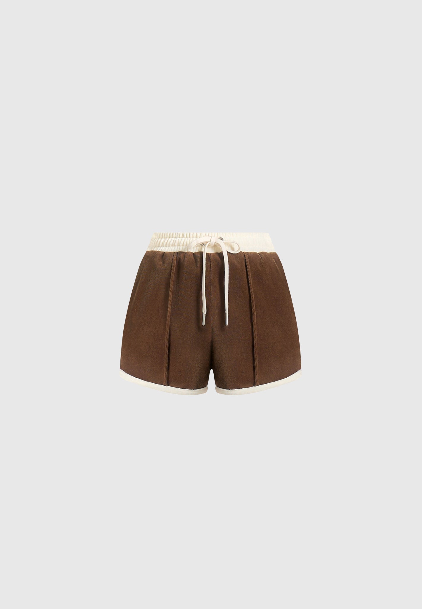 delina-velour-mini-short-brown