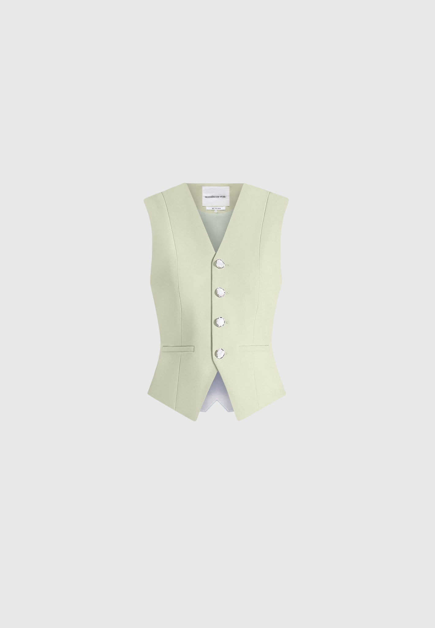 Christine - Tailored Cinched Suit Vest - Sage