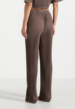 Lila - Pleated Wide-Leg Pants - Brown