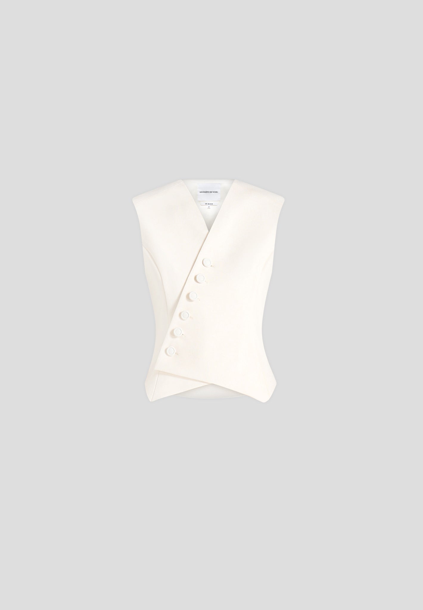 Laurence - Tailored Asym Wrap Suit Vest - Off White
