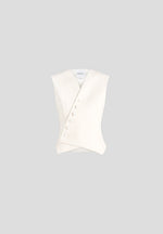Laurence - Tailored Asym Wrap Suit Vest - Off White