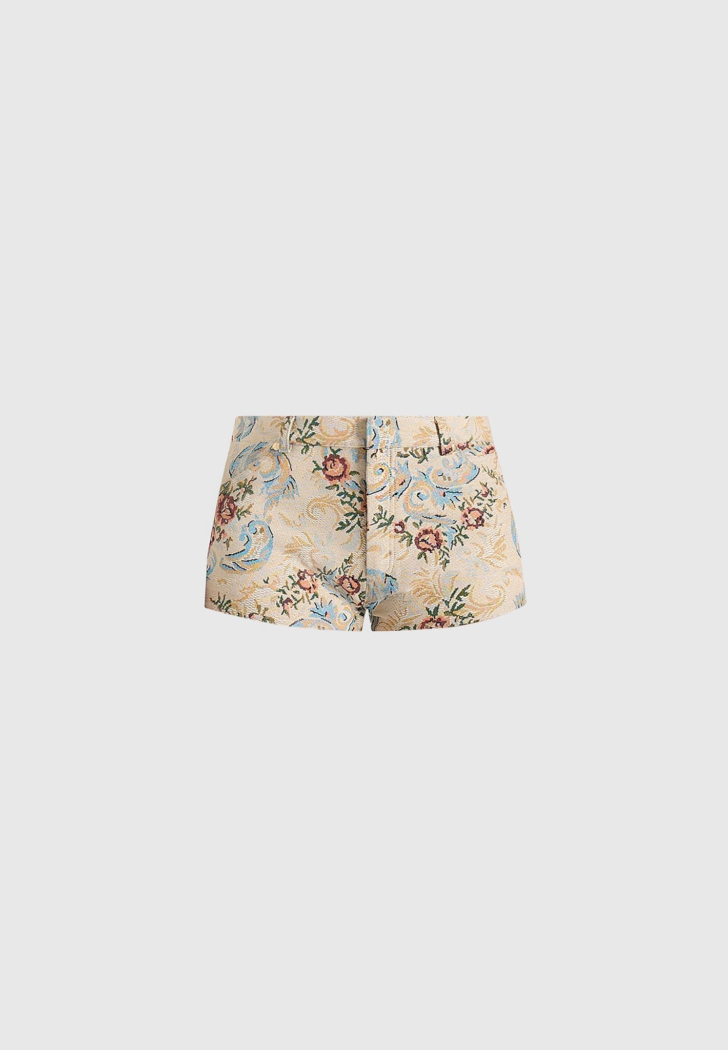 samia-tapestry-mini-shorts-beige