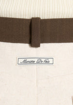 Verity - Contrast Waist Linen Mini Shorts - Natural