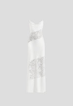 Naya - Asymmetric Lace Maxi Dress - White
