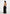 June - Chain Belt Cut-Out Georgette Halter Maxi Dress - Black