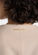 Sierra - Double Breasted Belted Blazer Dress - Beige