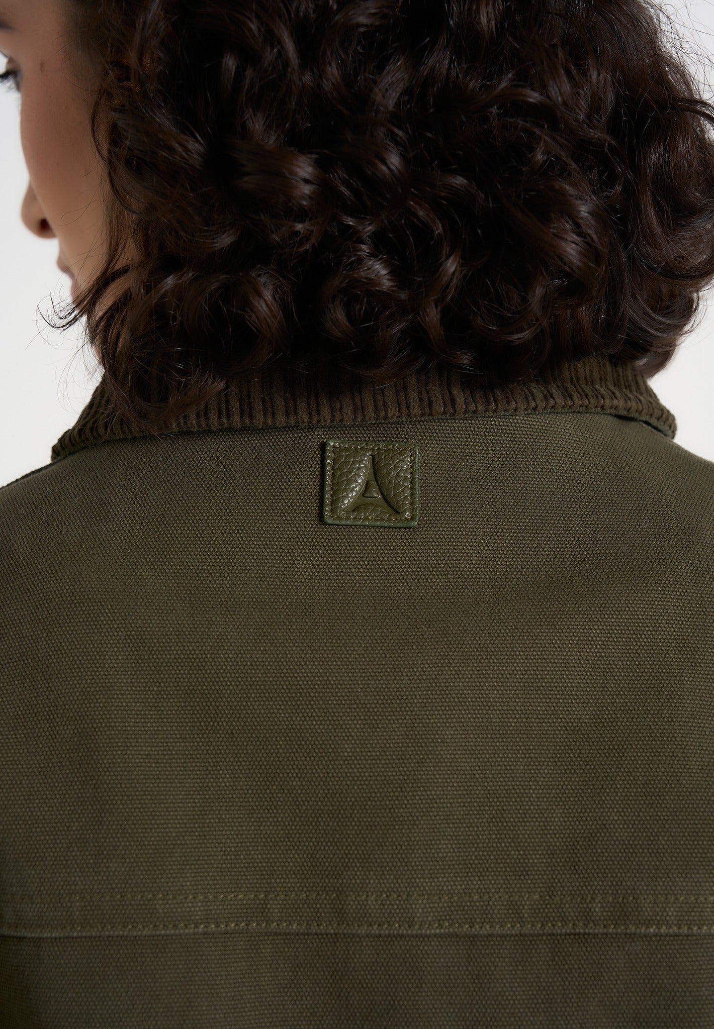 Nino - Clasp Detail Contrast Stitch Gabardine Jacket - Olive