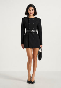 sierra-double-breasted-belted-blazer-dress-black