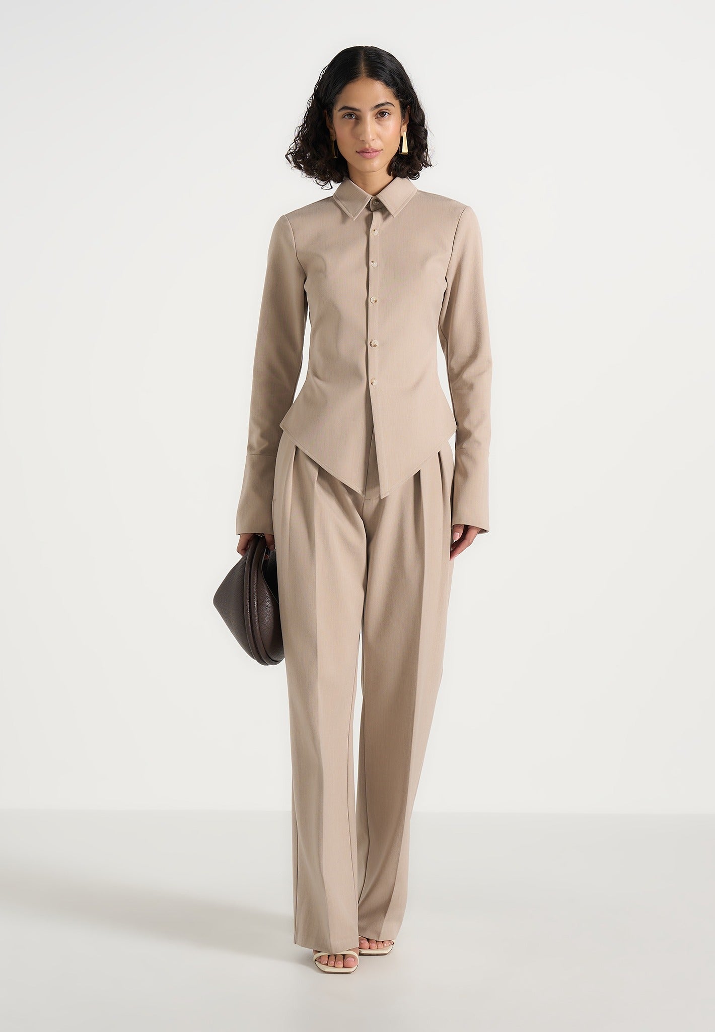 sonia-tailored-cinch-shirt-beige