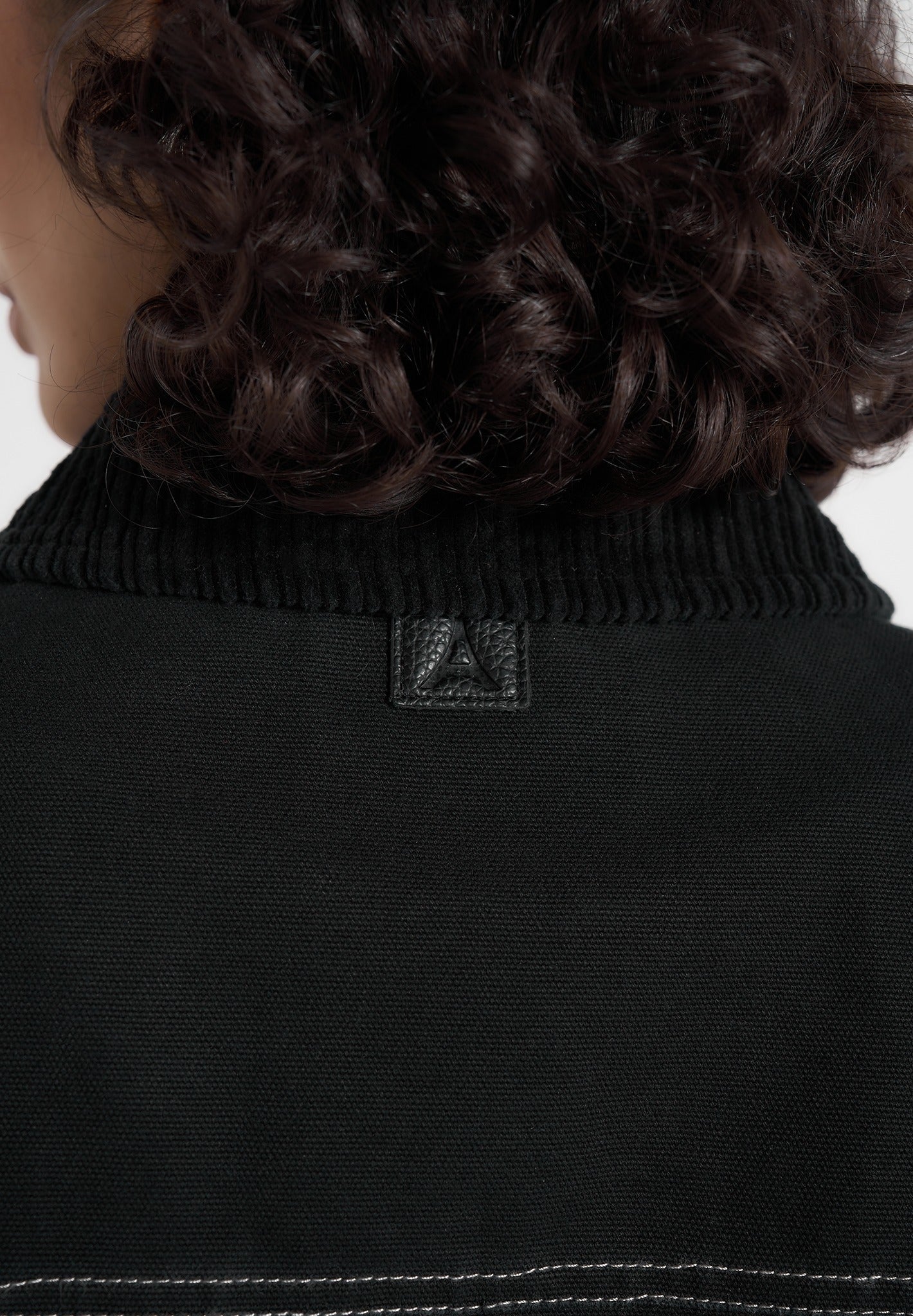 Nino - Clasp Detail Contrast Stitch Gabardine Jacket - Black