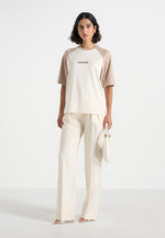 Unisex Signature Raglan Cotton T-Shirt - Cream/Beige