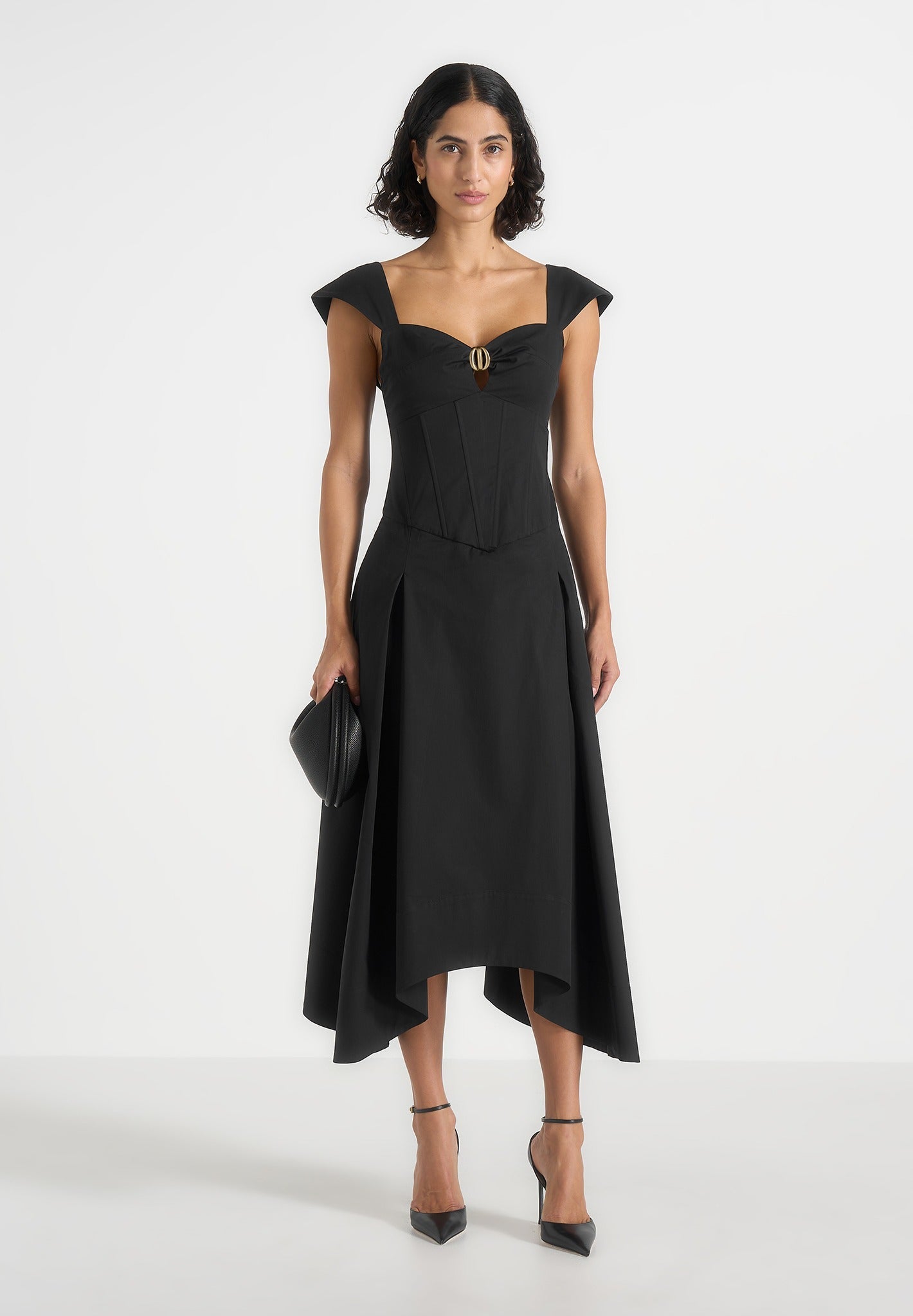 faith-cap-sleeve-corset-cotton-midi-dress-black