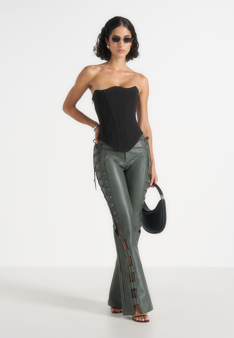 ambre-leather-lace-up-flared-trousers-olive