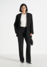 Elena - Oversized Open Back Tailored Blazer - Black