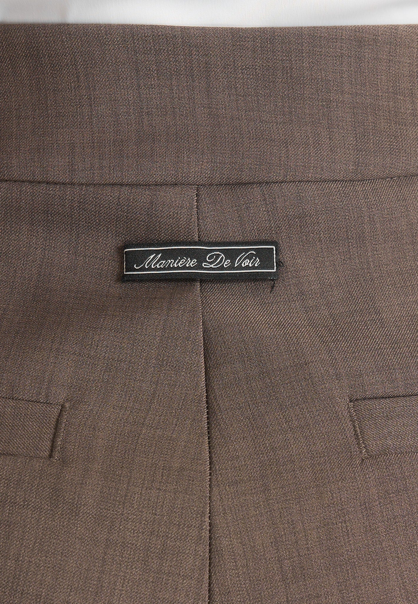 Elsa - High Waisted Tailored Pants - Dark Taupe