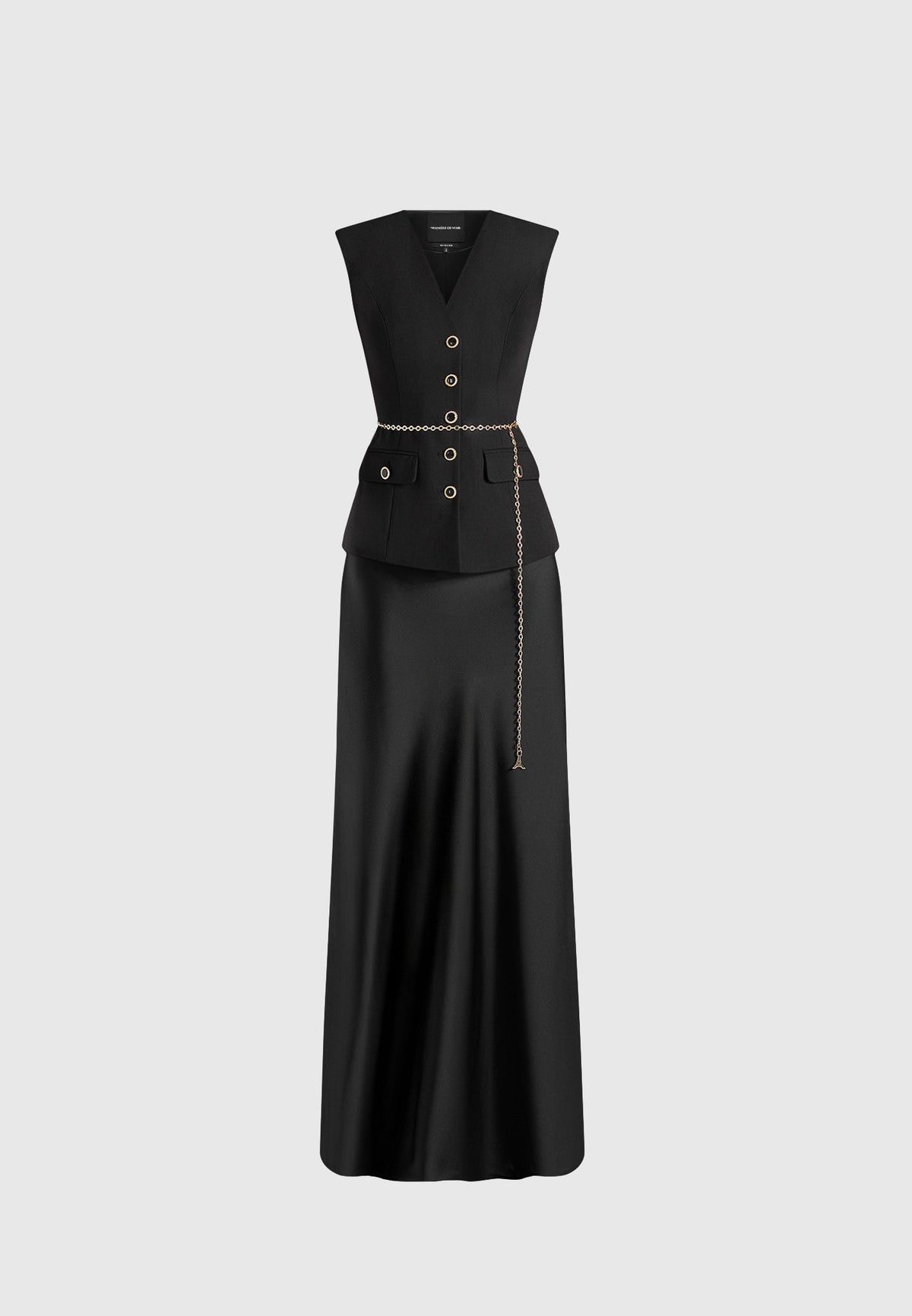nahla-chain-belt-waistcoat-satin-maxi-dress-black